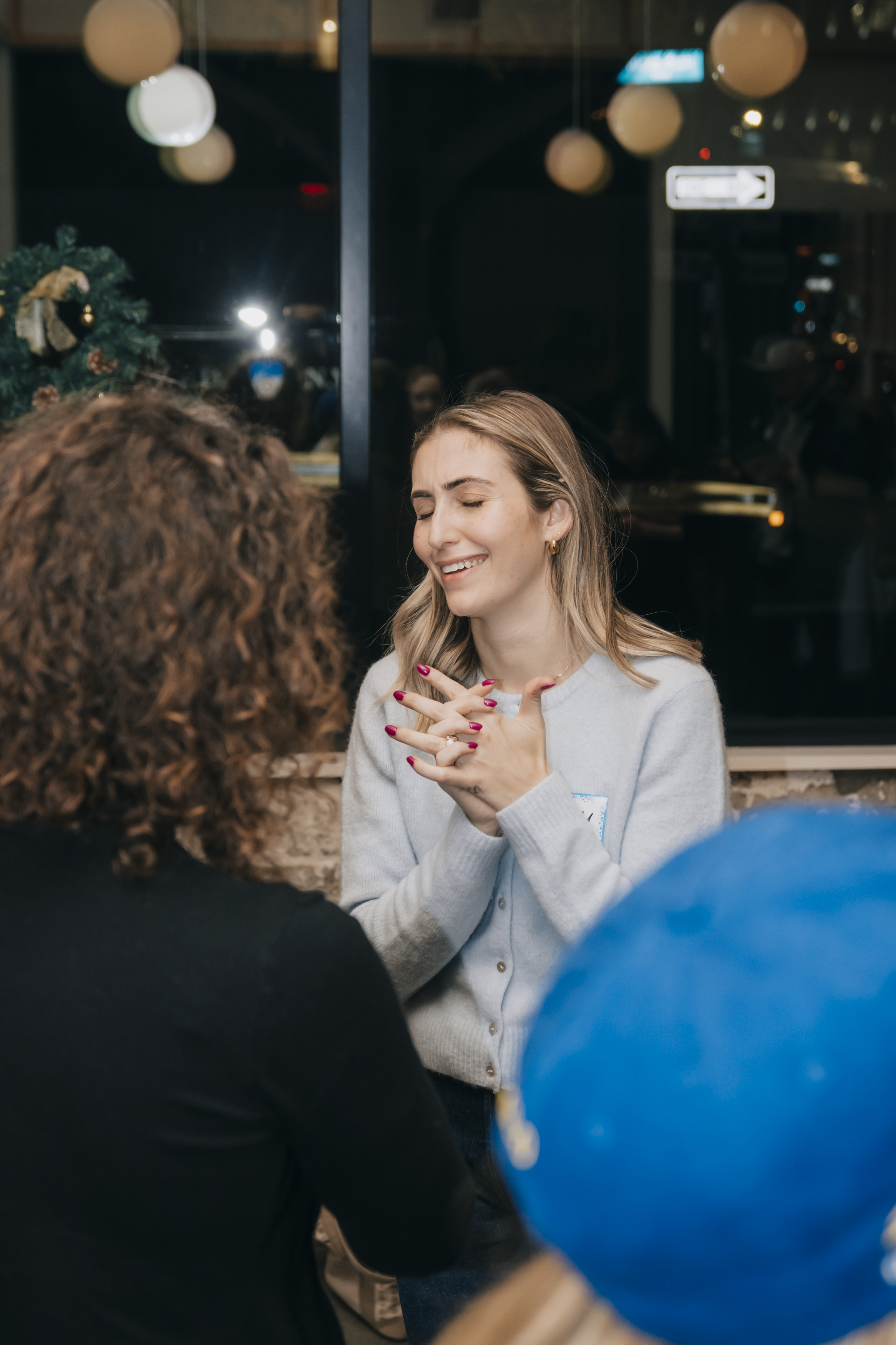 Carly Valancy connecting with attendees at Anti-Networking NYC