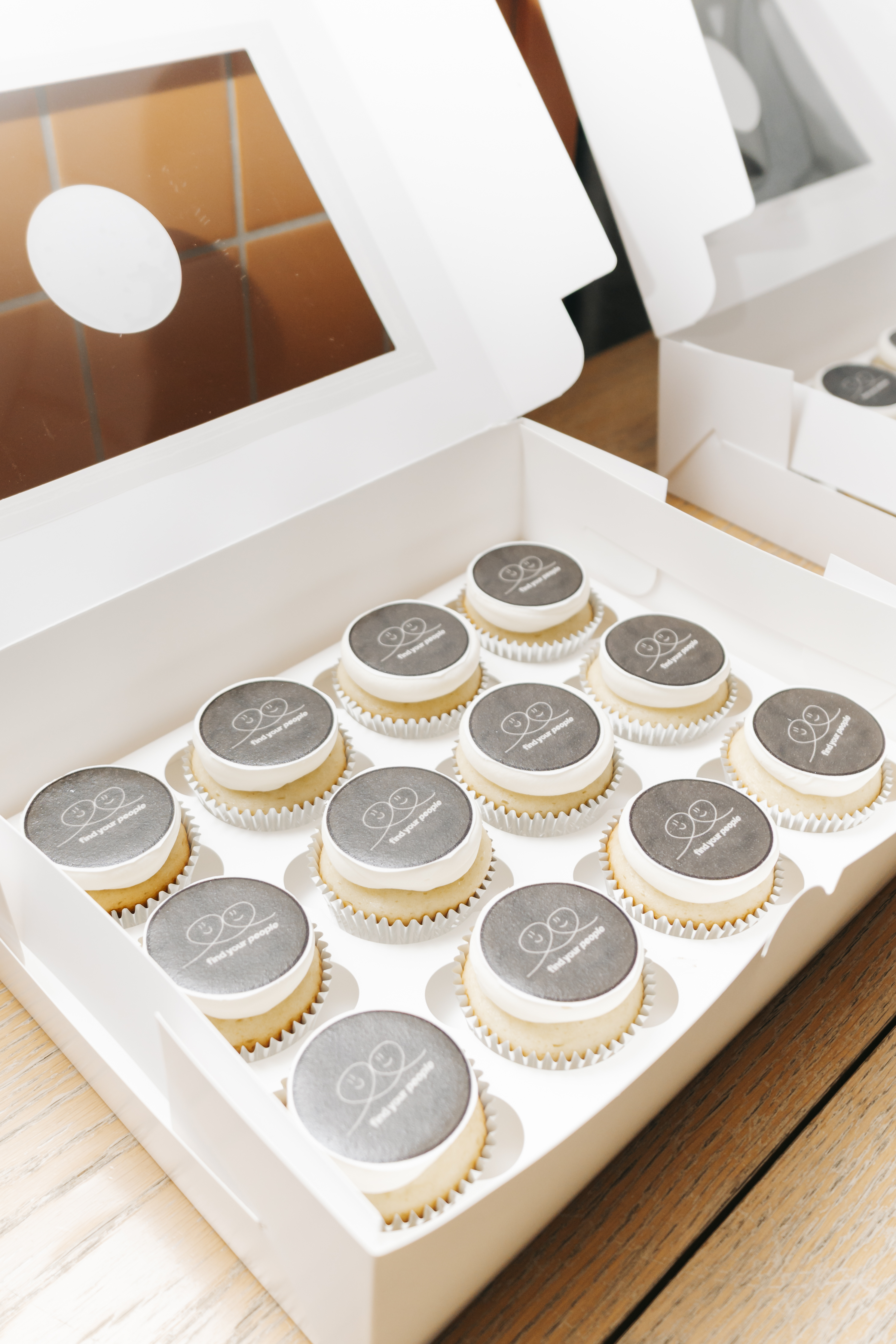 Find Your People branded cupcakes at Anti-Networking NYC
