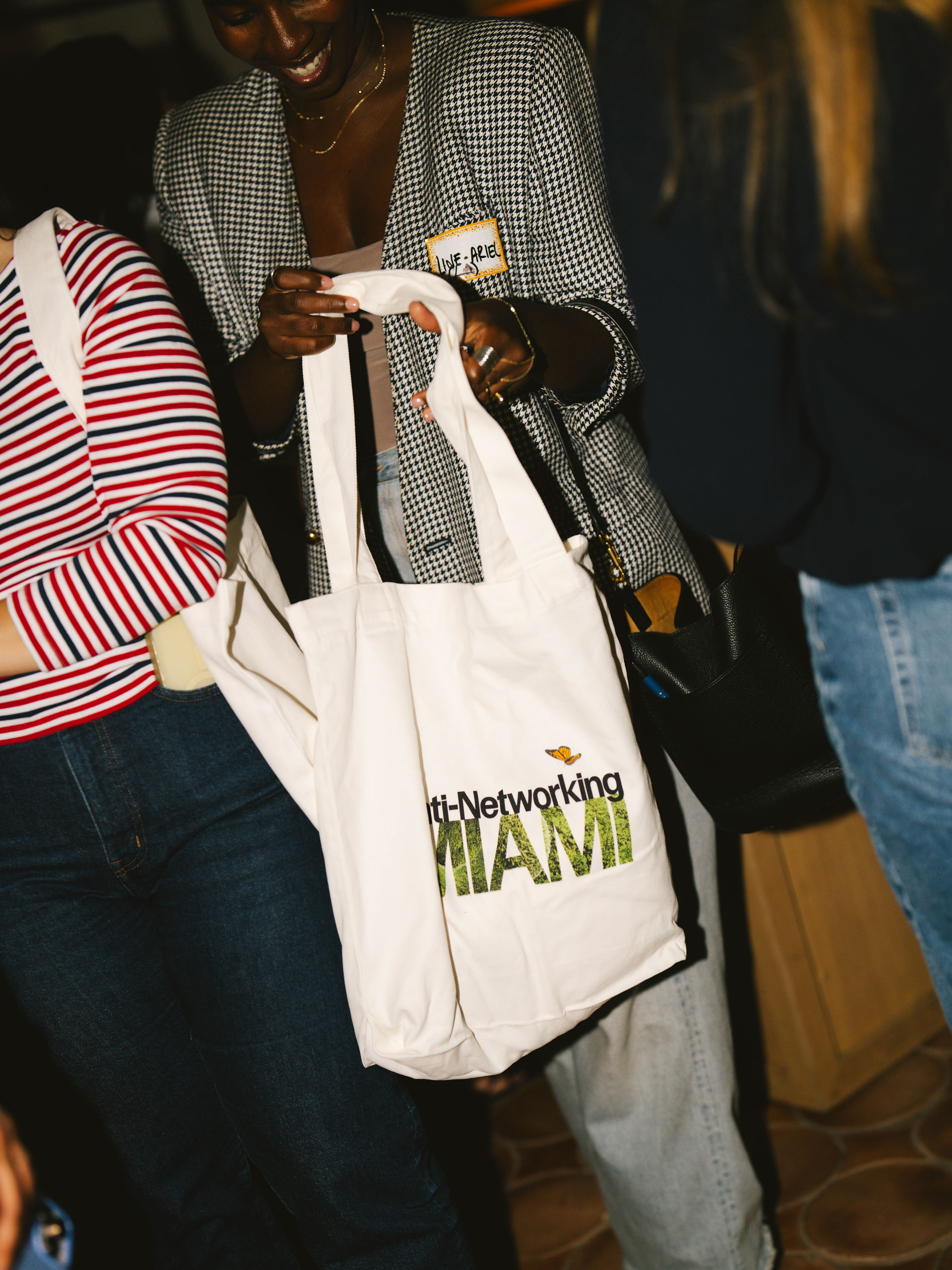 Anti-Networking Miami branded tote bag